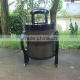 Powder Coated Metal Outdoor Dustbin With Ashtray thumbnail-2