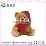 Soft Plush Christmas Bear Toy With Christmas Hat thumbnail-1