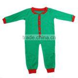 2016 Children Boys Clothing Toddler Kids Bodysuit Green Baby Romper Kids Christmas Pajamas With Butt Flap thumbnail-1