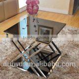 2016 Hot Sale Stainless Steel Black Glass Center Table