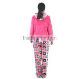 Kevince Flannel Pyjama Set Penguin Emb Deer Printcap Knitting Woman Clothing Nightwear Homewear MOQ 1000sets thumbnail-2