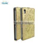 Wholesale-luxury Tuhao Gold Leather Phone Case Local Tyrant Gold Case Cover for Sony Z1 thumbnail-1