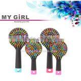 alibaba 2016 My girl Portable mirror Rainbow hairbrush Rubber Products manufacturers china