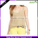 16FZLS04 Spring Summer Women Wholesale Linen Clothing Vest Linen Top