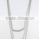 Wholesale cheap simple gold 3 layered chain pendant necklace