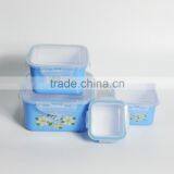 High Quality Stackable 4 Pieces pp Plastic Food Container Set With Lock for Sale thumbnail-4