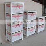 Wooden Cabinet With Fabric Drawer /Living Room Chest thumbnail-2