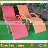 Outdoor PE Rattan+ Alu Frame Leisure Colorful Rattan Beach Chair thumbnail-5