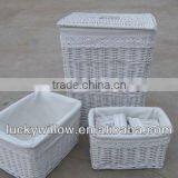 Homes Hand-Woven Willow Dirty Clothes Basket thumbnail-1