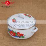 Chinese Style Hot Sale White Enamel Casserole Sets Wholesale thumbnail-3