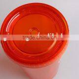 Double Wall Plastic Red Tumbler With Straw Lid 16oz thumbnail-2