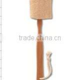 Natural Loofah Brush With Wooden Handle and Hanging Rope thumbnail-1