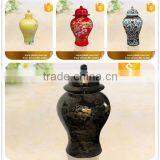 Black Glazed Home Decoration Ceramic Jars Black With Lid thumbnail-2