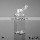 100ml China Clear Pet Square Shampoo Bottle Skin Care Cleansing Oil Flip Cap Plastic Shampoo Bottle Cosmetic Packaging thumbnail-4