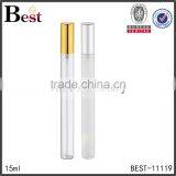 Best Selling Cosmetic Packaging 15ml Yiwu Clear Perfume Bottle Thin and Long Golden Silver Aluminum Spray Glass Bottle Perfume thumbnail-4