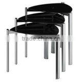 Home Furniture Steel Center Table Modern Glass Nesting Table thumbnail-6