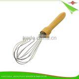 ZY-C1033 12 Inch Stainless Steel Head Egg Whisk Wood Handle Egg Beater thumbnail-3