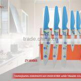 5 Pcs Set of Non-stick Coated/colorful Flower Printing Kitchen Knives thumbnail-1