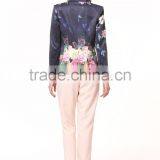 Fashion Fit Casual Floral Print Women Casual Blazer Coat Vintage Slim Button Blazer thumbnail-3