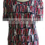 Black With Rose Print Lycra Round Collar Blouse thumbnail-6