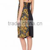 Customized Lady Apparel Casual Surplice Neck Adjustable Halter Strap Dress(DQM023C) thumbnail-4