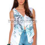 Wholesale Sublimation Graphic Print V Neck Tank Top thumbnail-2