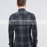 Custom Embroideried Logo New Design Long Sleeve Mens 97% Cotton 3% Elastane All Check Print Skinny Fit Fashion Shirts thumbnail-2