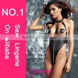 OEM&ODM Service Open Cup Teddy Sexy Leather Pvc Lingerie thumbnail-1