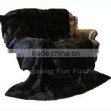 CX-D-08G Nice Good Quality Custom Made Genuine Rabbit Fur Throw Blanket thumbnail-2