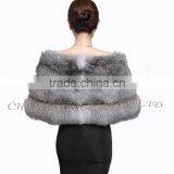 CX-B-133C Elegant 100% Real Fox Fur Cape And Stole Women Fur Shawl For Evening Dress thumbnail-5