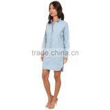 Wholesale Long Sleeved Denim Dress Patterns thumbnail-3