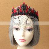 Queen Crown Hair Accessories of Vampire,women Tiara Dance Veil for Bar &party thumbnail-1