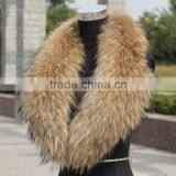 Myfur 2016 China Wholesale Natural Raccoon Fur Hood Trim Detachable Women Leather Collars thumbnail-4