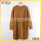 Clearance Cheap Lady Winter Loose Long Sleeve Pocket Knitted Sweater Pullover thumbnail-2