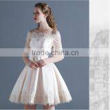 2017 Design Women Wedding Dress for Embroidered Lace,flat Shoulder Lace up Back Wedding Dress OEM thumbnail-4