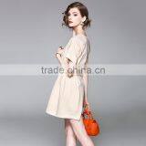 New Dresses Women Clothes Elegant Fashion Middle Sleeve Round Collar With Elastic Waist Dresses thumbnail-2