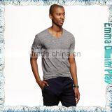New Style Mens Best Organic Grey Cotton Muscle Fit V Neck T-Shirts Tops Apparel Suppliers thumbnail-2