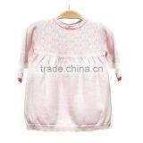 Round Neck Cardigan Cotton Knitting Baby Girl Sweater Dress thumbnail-1
