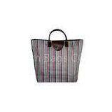 Printable Large Women \' s Oxford Shopping Tote Bag With PU Leather Handle