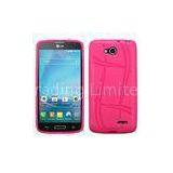Rubber Silicone Soft Gel Skin LG Cell Phone Covers , LG Optimus L90 Case
