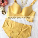 Yellow Women Breathable Seamless Bra /ysm 10 Color Push up Wireless Bra Set/ Top Quality Women Bra Panties Two Piece Set