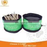 Collapsible pet bowls in green color