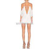Latest Designs White Embroidered Jumpsuit With Ruffles Womens Jumpsuit thumbnail-4