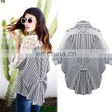 Fashion Designs Lace Patchwork Long Sleeve Ladies Blouses Tops for Women 2016 thumbnail-1