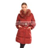 Wholesale Cheap Red Elegant Europe Style Long Women Jacket Winter
