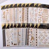 Wholesale Newest Design Tattoo Sticker Metallic Sexy Ladies Makeup& Henna Small Order Cheap Tattoo Stickers Paper Gold Silver thumbnail-3