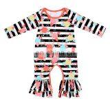 Wholesale Baby Clothes Romper Long Sleeve 100% Cotton Ruffle Baby Romper thumbnail-1