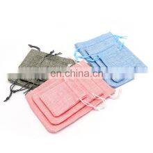 Factory Direct Supply Custom Made Linen Blue Color Packaging Bags For Jewelry thumbnail-1