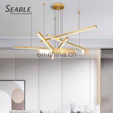 Popular Magnificent Decoration Indoor Gold PC Aluminum Iron Modern Living Room LED Pendant Lamp thumbnail-1
