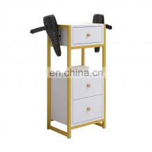 Gold Salon furniture barber shop hair salon stations metal cabinet with drawer for haircut barber cabinet